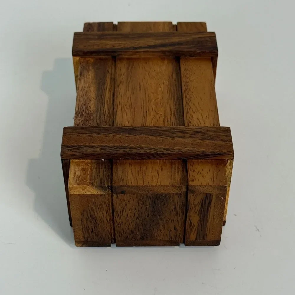 Handmade Hidden Drawer Wooden Trinket Box 5.5x3”